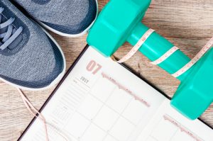 Marking your fitness new year resolutions on your calendar helps you stick to them